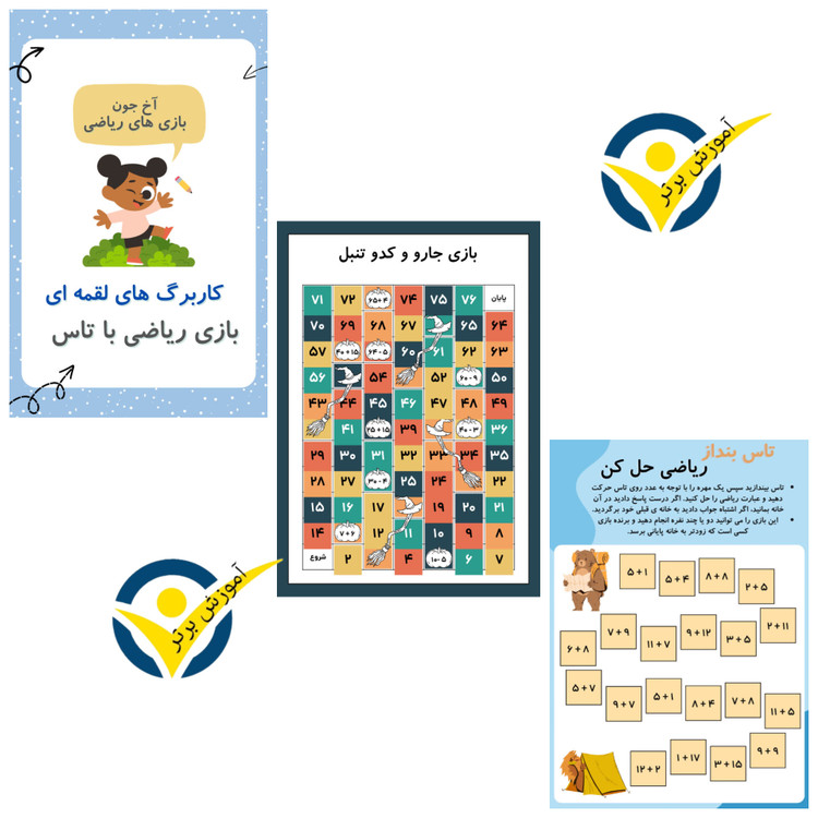 پکیج کانال کاربرگ های لقمه ای ریاضی کلاس اولیها(۴٠٠ کاربرگ خلاق و رنگی)