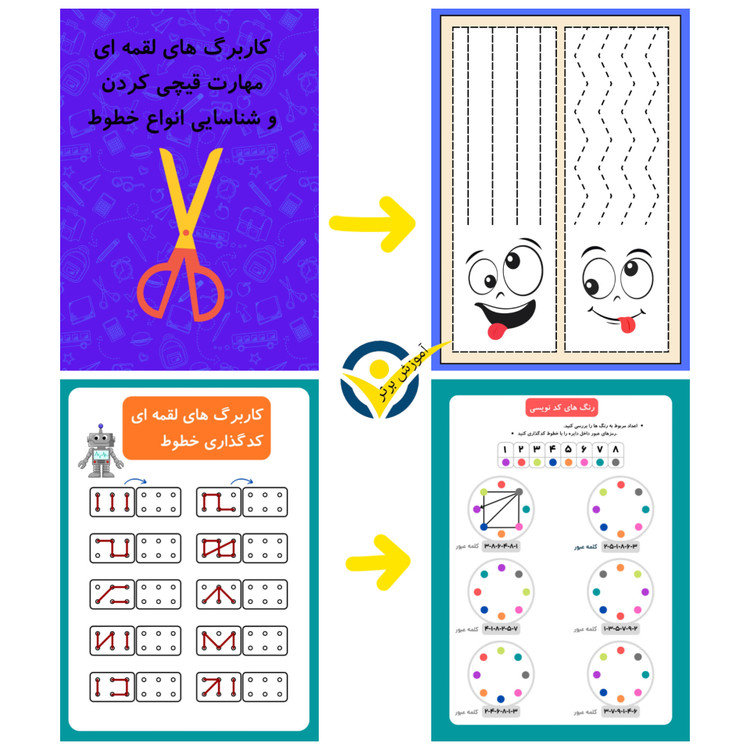 پکیج کانال کاربرگ های لقمه ای ریاضی کلاس اولیها(۴٠٠ کاربرگ خلاق و رنگی)
