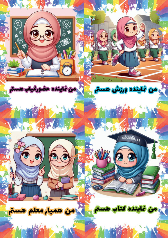 کارت مسئولیت کلاسی لمینتی طرح دخترانه