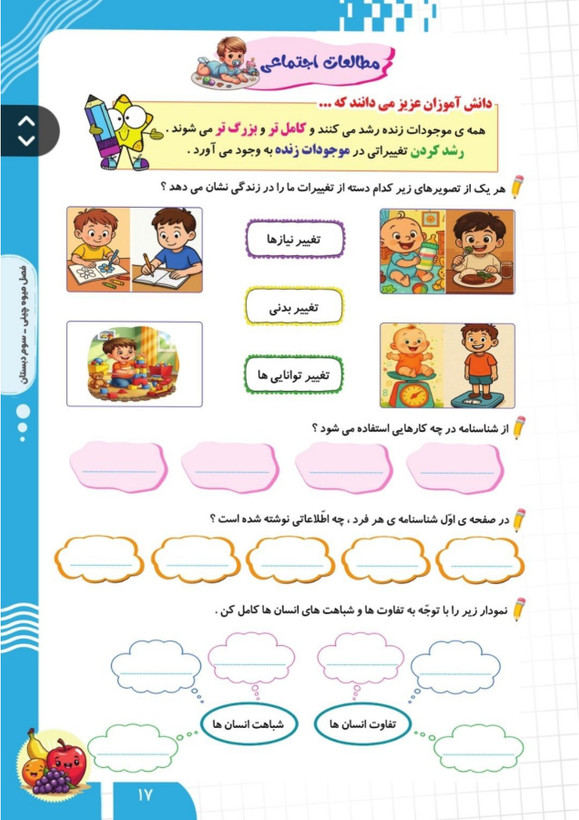 کتاب تابستانه «فصل میوه چینی» کلاس سوم(ورودی چهارم)