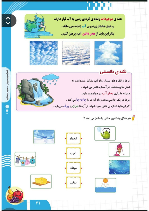 کتاب تابستانه «فصل میوه چینی» کلاس سوم(ورودی چهارم)