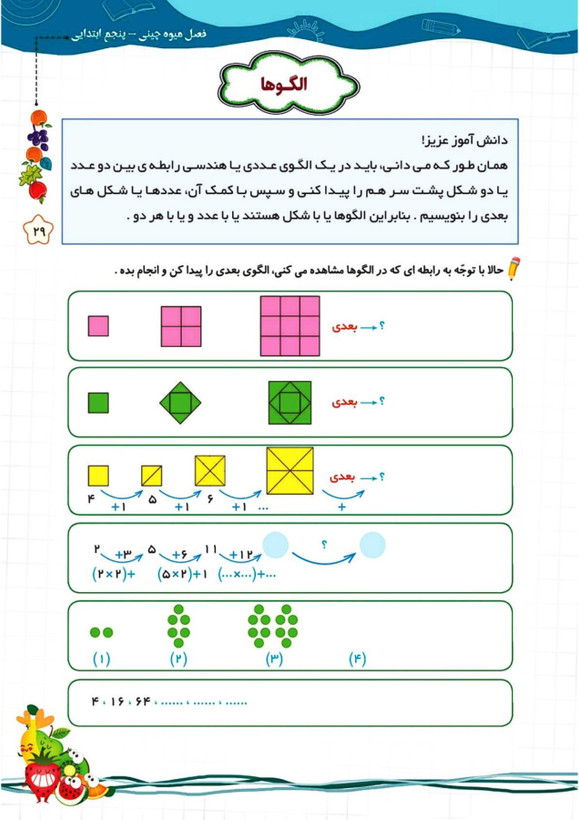 کتاب تابستانه «فصل میوه چینی» کلاس پنجم(ورودی ششم)