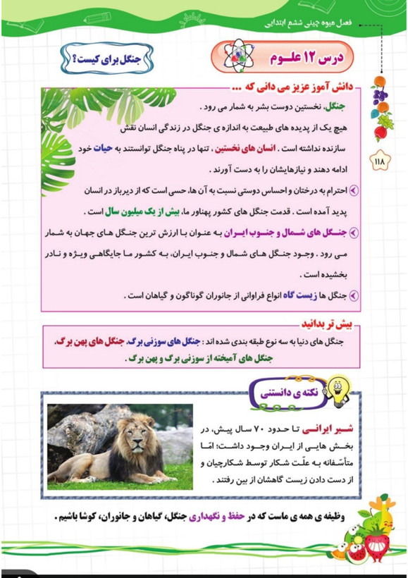 کتاب تابستانه «فصل میوه چینی» کلاس ششم(ورودی هفتم)