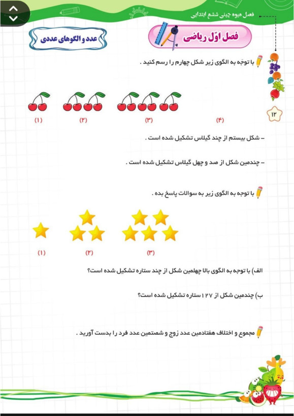 کتاب تابستانه «فصل میوه چینی» کلاس ششم(ورودی هفتم)