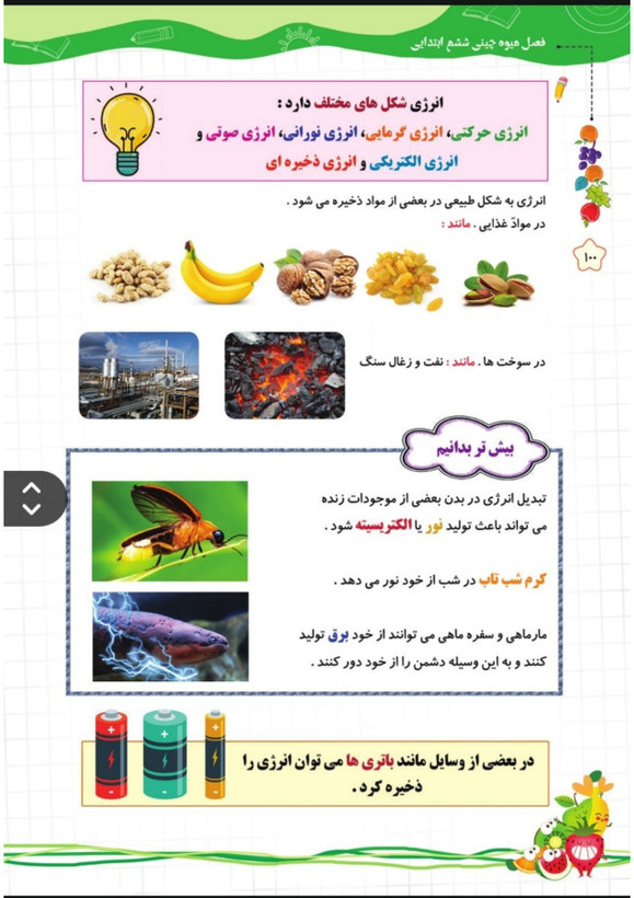 کتاب تابستانه «فصل میوه چینی» کلاس ششم(ورودی هفتم)