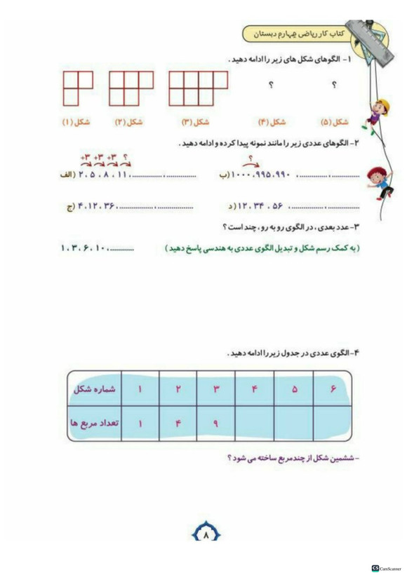 کتاب کار ریاضی چهارم تاک