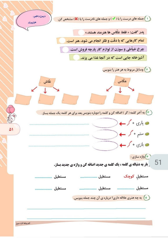 کتاب کار فارسی دوم کهکشان انتشارات تاک