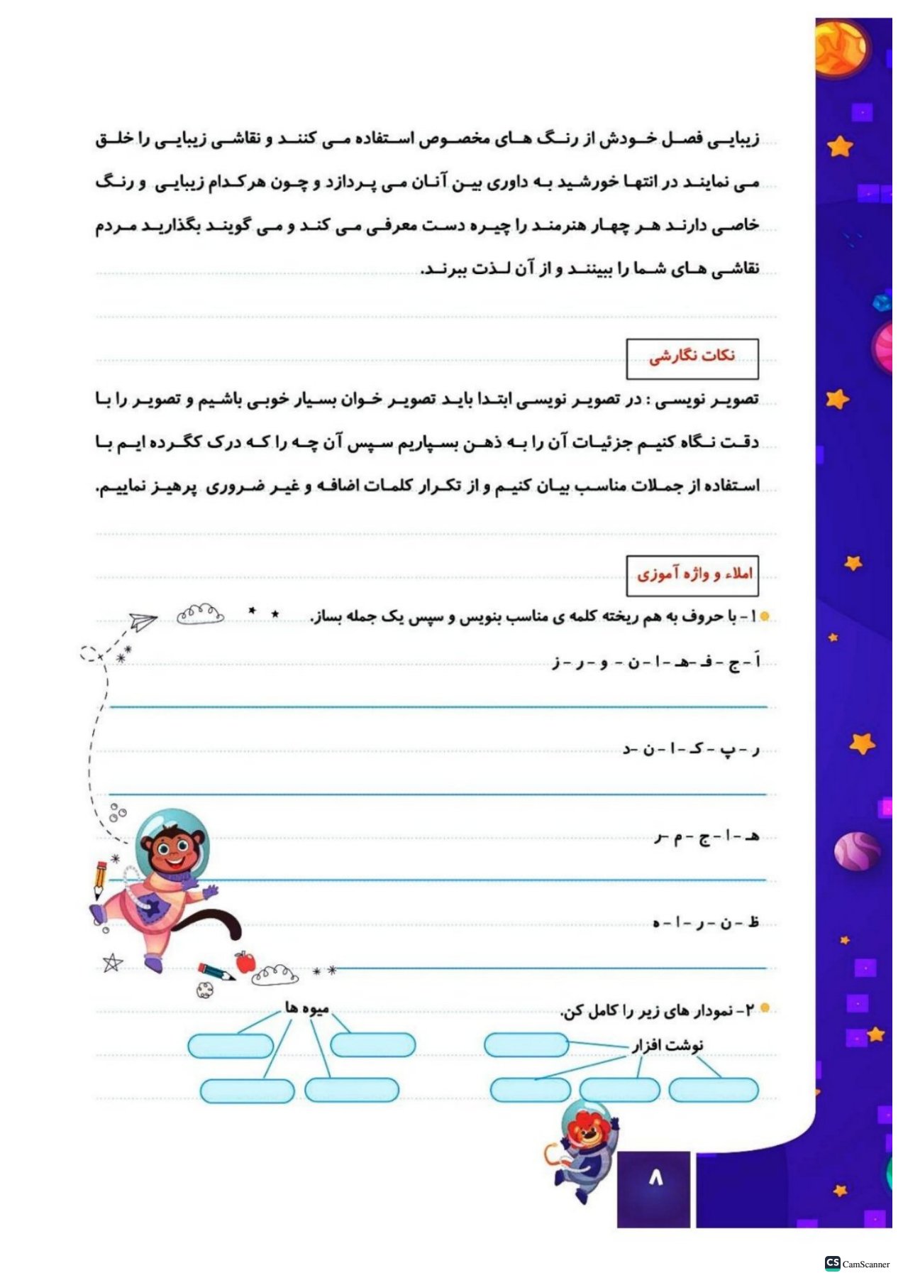 کتاب کار فارسی چهارم کهکشان انتشارات تاک