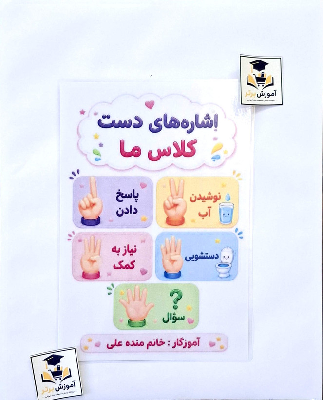 ابزار لمینتی اشاره های دست قوانین کلاس